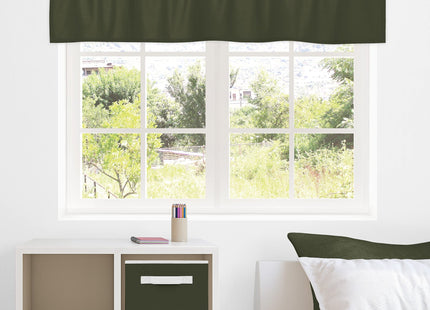 Sweet Jojo Designs Dark Green Window Treatment Valance - Solid Color Hunter Forest Olive for Rustic Woodland Camo Deer Collection
