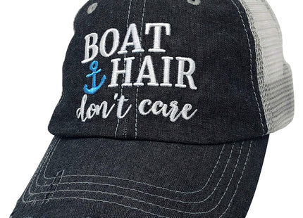 COCOVICI Womens Boat Hair Don't Care Hat | Nautical Cap | Boat Hat 910 Dark Grey