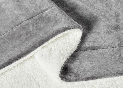 Amazon Basics Reversible Sherpa Throw Blanket, Dark Gray, 50"x60", Ultra Soft, Plush
