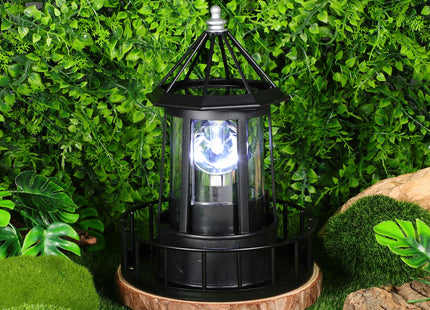 DOITOOL Solar Lighthouse Rotating Light LED 360 Degree Rotating Lighthouse Landscape IP65 Waterproof Rotatable Outdoor Solar Light Lamp Hanging for Home Garden Yard Decor