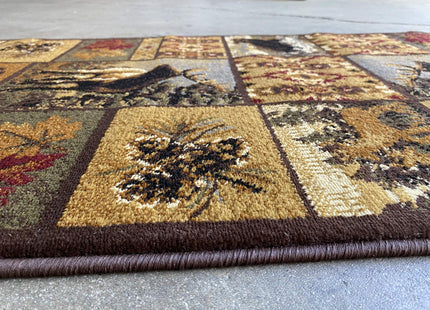 Carpet King Cabin Style Distressed Antiquated Runner Area Rug Black Bear Elk Deer Wildlife Animal Country Hunting Southwest Wilderness Design 760 (2 Feet X 7 Feet)