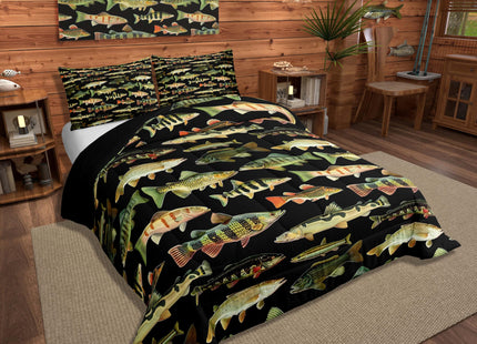 Feelyou Fishing Comforter Set Twin Size Bedding Set