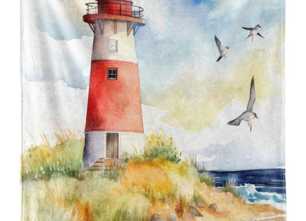 InnoBeta Lighthouse Throw Blanket - Flannel for Lighthouse Lovers - 50" x 65" White