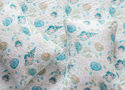 Great Bay Home Coastal Quilt Set - 2-Piece Twin/Twin XL Size Nautical Bedding Set - Lightweight, All-Season, Reversible Bedspread (Seashell)