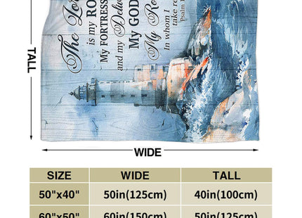 Christian Nautical Blanket for Girl Women Lighthouse Scripture Bible Verse Throw Blanket Soft Cozy Warm Fuzzy Fleece Ocean Theme Decor Blanket Gifts for Kids Adults Couch Sofa Bed 50"X40"