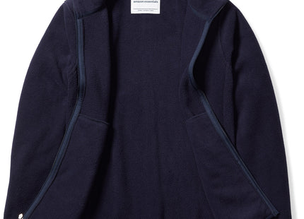 Amazon Essentials Boys' Polar Fleece Full-Zip Mock Jackets, Night Navy, Medium
