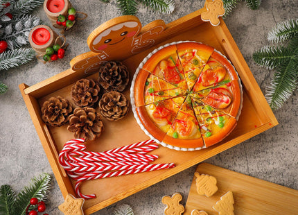 Sliner Christmas Wood Serving Tray with Handles, Gingerbread Man