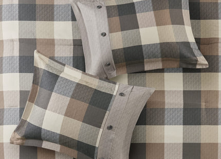 Madison Park Cabin Lodge Plaid Herringbone Comforter Set, 7PC Cal King