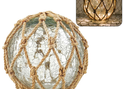 SAILINGSTORY Glass Fishing Float Ball Night Light Nautical Lamp 6"
