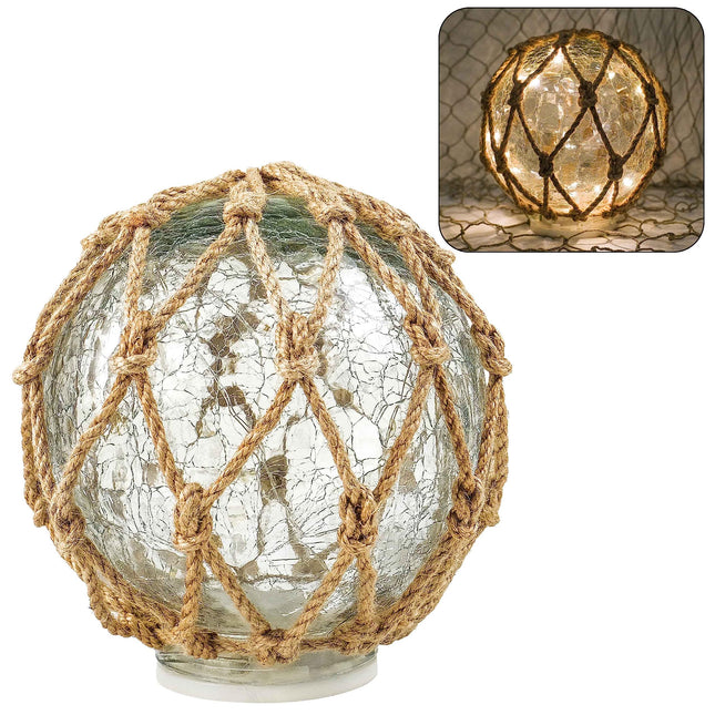 SAILINGSTORY Glass Fishing Float Ball Night Light Nautical Lamp 6"