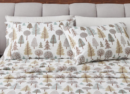 Great Bay Home Full Size Microfiber Sheet Set - 4-Piece Lodge Bed Sheets - Ultra-Soft and Smooth Brushed Microfiber Woodland Decor Bedding (Forest Trail)