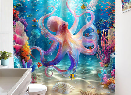 Ocean Octopus Shower Curtain Nautical Kraken Tentacles Bathroom Decor 72x72