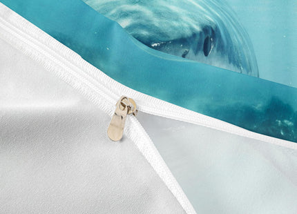 Shark Pattern Bedding Set Twin Size for Kids Boys Bedroom,Sea Animals Bed Duvet Cover Set,Shark Fish Print Comforter Cover Hawaiian Beach Decor 2 Pieces 1 Duvet Cover with 1 Pillowcase（No Comforter）
