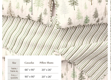 Great Bay Home Lodge Quilt Set - 2-Piece Twin/Twin XL Size Rustic Bedding Set - Lightweight, All-Season, Reversible Bedspread (Lodge Trees)