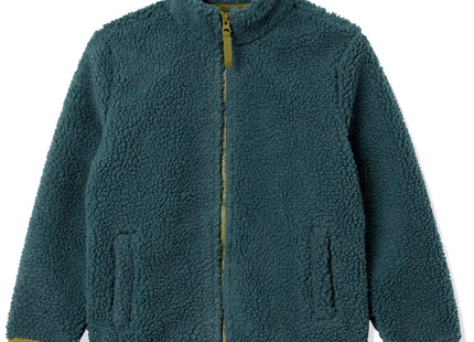 Amazon Essentials Boys' Fleece Lined Sherpa Full-Zip Jacket, Dark Green, Small