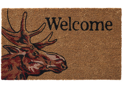 HF by LT Moose Welcome 100% Coir Doormat, 18 x 30 inches, Naturally Durable, PVC-Backing