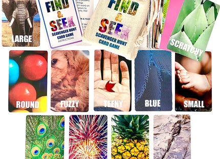 Hapinest Find and Seek Scavenger Hunt Card Game, Indoor Outdoor Activities for Kids Toddler & Family, Beach Camping Travel Car Games for Road Trips, Kids Scavenger Hunt Game Age 3 4 5 6 Years Old & Up