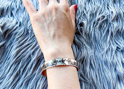 Copper Hummingbird Cuff Bracelet - Adjustable, Memorial Gifts