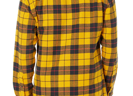Amazon Essentials Men's Regular Fit Long-Sleeve Flannel Shirt, Soft Brushed Cotton, Lightweight yet Warm, Yellow Plaid, Medium
