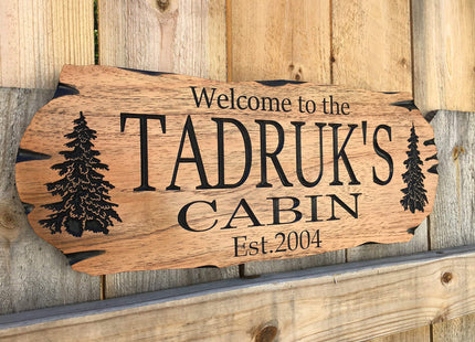 Personalized cabin sign Outdoor Sign Rustic Welcome Rustic Decor Family Wooden Sign