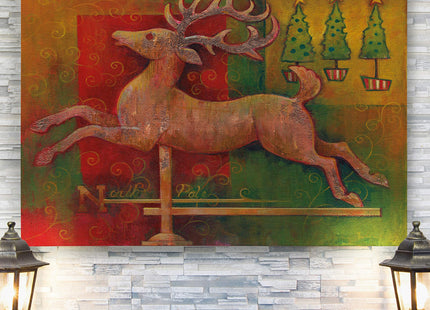 Renditions Gallery Gallery Wrapped Canvas Christmas Wall Art Print for Holiday Decor, 24x36, Deer