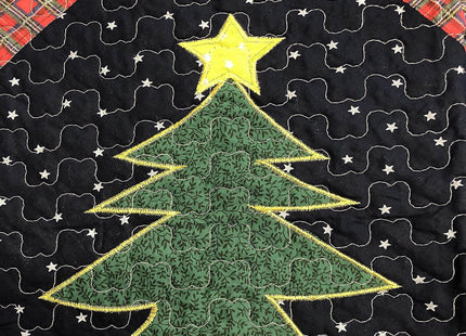 Holiday Christmas 3-Piece King Patchwork Quilt Bedding Set, Silent Night Winter Starry Sky Cabin, Soft Lightweight Coverlet Bedspread