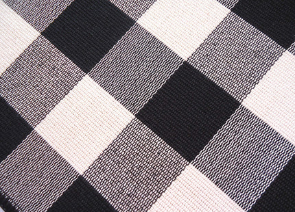 Ukeler Placemats Set of 6 - Buffalo Check Plaid Placemats 100% Cotton Crossweave Plaid Woven Placemats Washable Heat Insulation Kitchen Table Mats, Black and Ivory