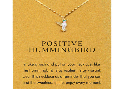 Baydurcan Golden Hummingbird Necklace Colorful Hummingbird Gifts for Women