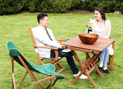 BYER OF MAINE, Use Indoors or Outdoors, Pangean Roll Top Folding Wood Table