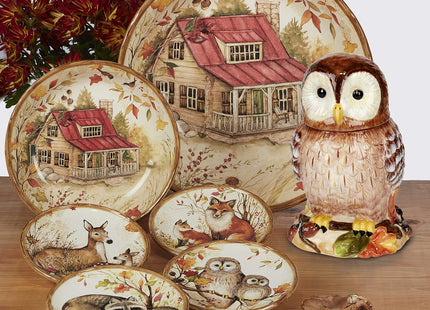 Certified International Pine Forest 10.5'' Dinner Plates, Large, Multicolor, Set of 4