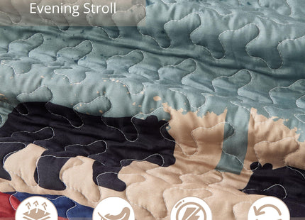 Virah Bella 3-Piece King Evening Stroll Quilt Bedding Set - Rustic Black Bear Canoe Reversible Coverlet with 2 Decorative King Pillow Shams - Lightweight Soft Microfiber Bedspread for Cabin Décor