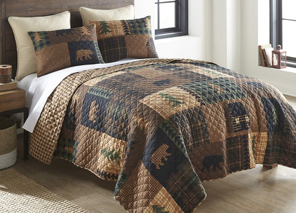 Donna Sharp Brown Bear Cabin Twin Quilt Set, 68" x 90"