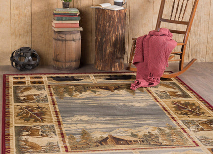 Lakeside Retreat Red 5x7 Area Rug Cabin for Living for Living Room - Bedroom and DiningRoom - Lodge, Cabin Farmhouse Stye Rustic Indoor Carpet