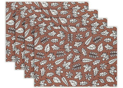 PurpleEssences Fall Placemat Cotton 13x19 in Leaves Print - Heap of Autumn