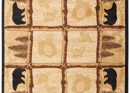Rug Empire Rustic Lodge Area Rug, Bear Cabin, 63" x 87"