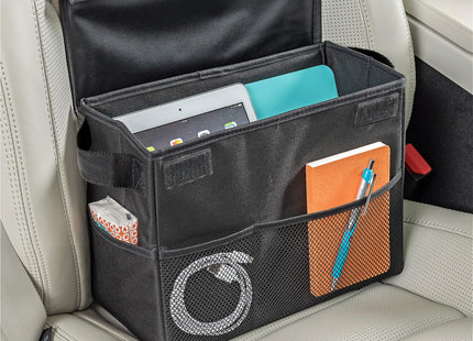 Carganizer Car Storage Bin with Lid for Front Seat, Back Seat or Trunk
