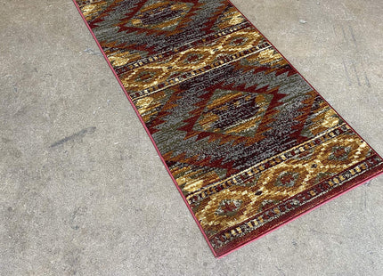 Carpet King Cabin Style Distressed Antiquated Runner Area Rug Bear Wildlife Animal Country Hunting Southwest Wilderness Design 769 (2 Feet X 7 Feet)