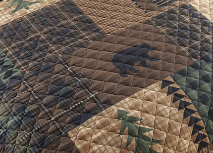 Donna Sharp Brown Bear Cabin Twin Quilt Set, 68" x 90"