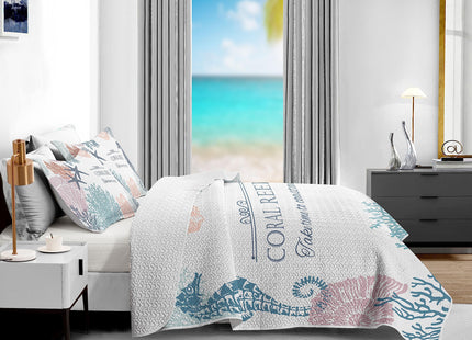weesire Coastal Nautical Bedding Sets Beach Quilts Set