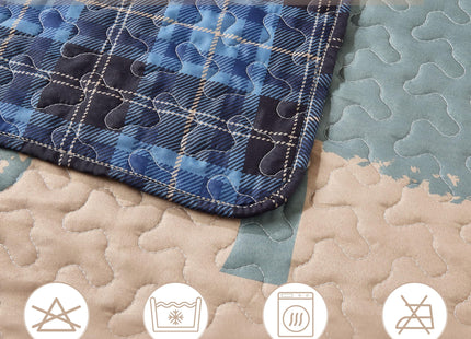 Virah Bella 3-Piece King Evening Stroll Quilt Bedding Set - Rustic Black Bear Canoe Reversible Coverlet with 2 Decorative King Pillow Shams - Lightweight Soft Microfiber Bedspread for Cabin Décor