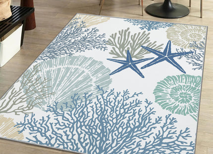 Tritard 4x6 Coastal Area Rug for Entryway, Living Room, Bedroom, Blue