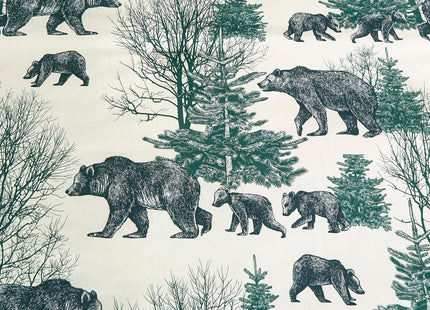 Chezmoi Collection Basin 7-Piece Northwest Cabin Lodge Comforter Set - Blue Green Ivory Tan Grizzly Bear Pine Tree Wilderness Printed Microfiber Bedding, Full