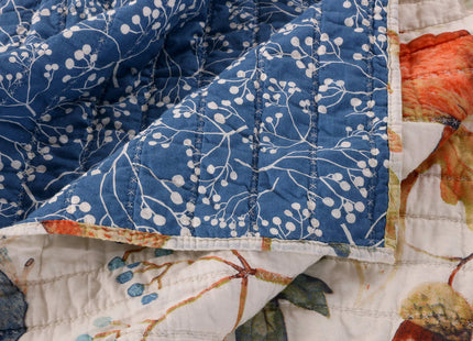 Greenland Home Willow Novelty Forest Animals Reversible Quilt Set, 3-Piece Full/Queen, Natural