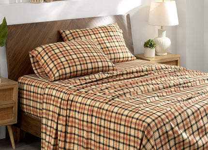 Bare Home Flannel Sheet Set Prints (Queen, Red Lodge Plaid)
