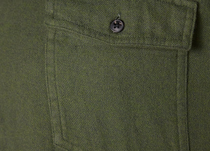 Amazon Essentials Men's Regular-Fit Long-Sleeve Flannel Shirt, Button-Up Cotton Twill, Double Chest Pockets, Olive Heather, XX-Large