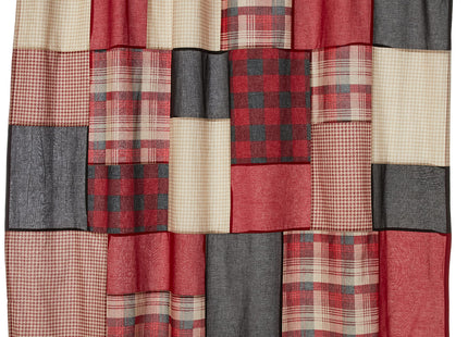 Woolrich Sunset 100% Cotton Shower Curtain, Cabin Lodge Plaid Pieced Design with Built-in Liner, Farmhouse Bathroom Decor, Machine Washable, Fabric Privacy Screen 72x72, Red