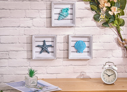 LODOCAVE Seashell Starfish 3D Art Beach Wall Decor, 6.3"x6.3"