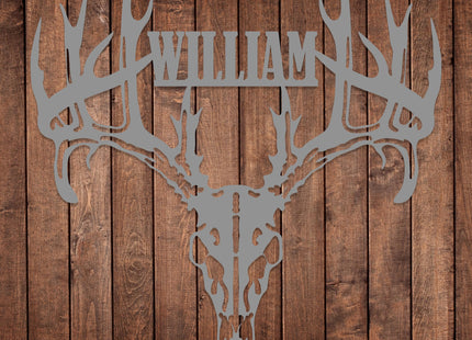 Personalized Deer Head Metal Sign, Custom Deer and Forest Metal Wall Art, Farmhouse Wall Decor, Rustic Outdoor Plaque, Customized Deer Hunter Last Name Signs, Outdoor Decor, Housewarming Gift
