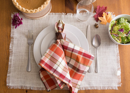 DII Thanksgiving & Fall Table Decoration Autumn Farmhouse Plaid, Napkin Set, 20x20, Pumpkin Spice Plaid, 6 Count