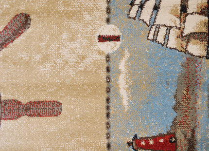 Rug Empire Coastal Sailboat Area Rug Blue 26" W x 39" L